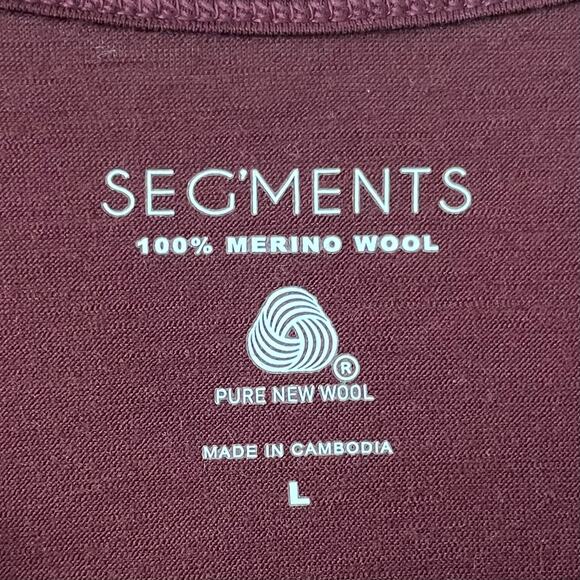 Segments Top Womens Large Red Purple Merino Wool Base Layer Knit Outdoor Hiking - Picture 9 of 11